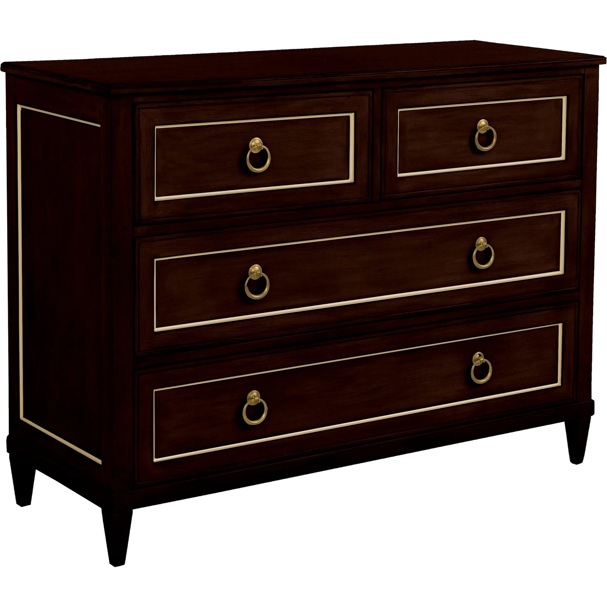 Matteo Palazzo 4-Drawer Chest by Fairfield Chair. Made from beech solids, veneers in a unique style.