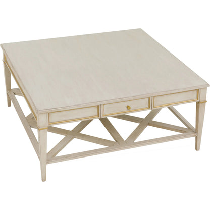 Matteo Linea Square 1-Drawer Cocktail Table by Fairfield Chair. Made from beech solids, veneers in a unique style.