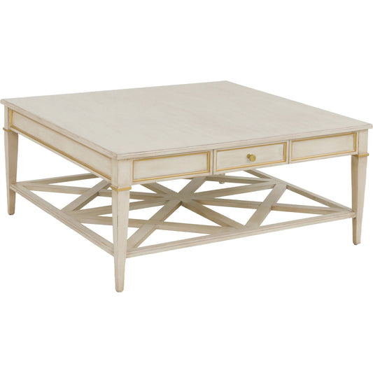 Matteo Linea Square 1-Drawer Cocktail Table by Fairfield Chair. Made from beech solids, veneers in a unique style.