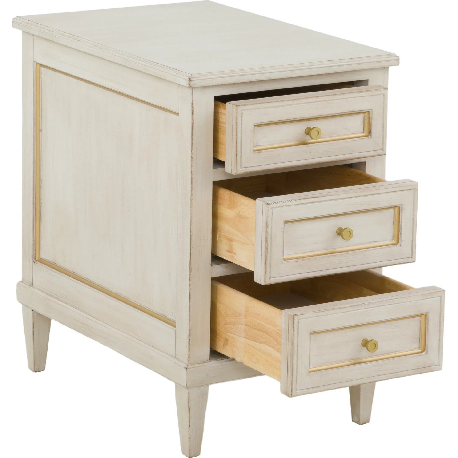 Matteo Linea 3-Drawer End Table by Fairfield Chair. Made from beech solids, veneers in a unique style.