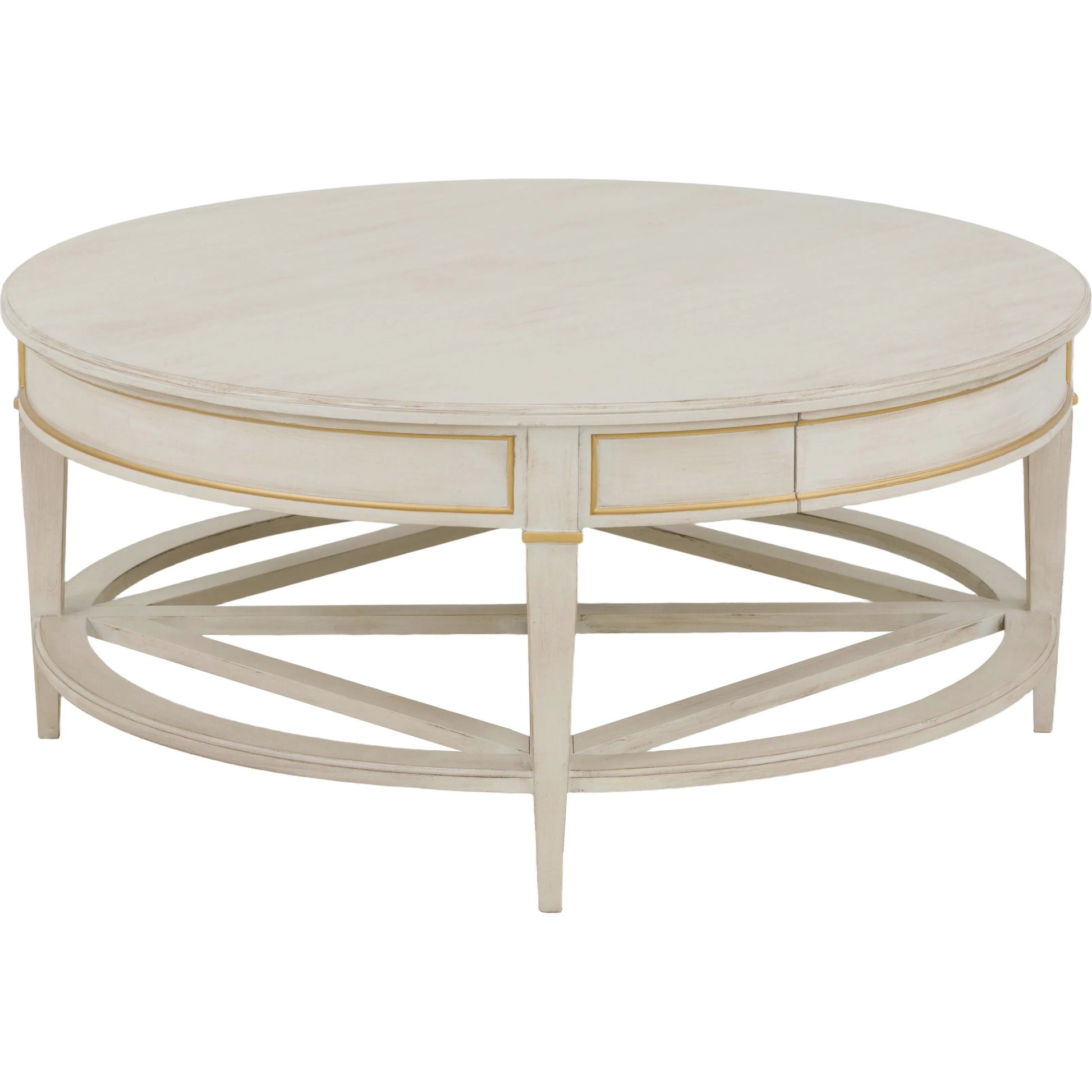 Matteo Linea Round 1-Drawer Cocktail Table by Fairfield Chair. Made from beech solids, veneers in a unique style.