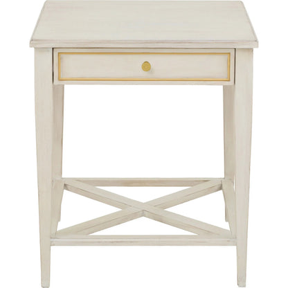 Matteo Linea Rectangular 1-Drawer End Table by Fairfield Chair. Made from beech solids, veneers in a unique style.