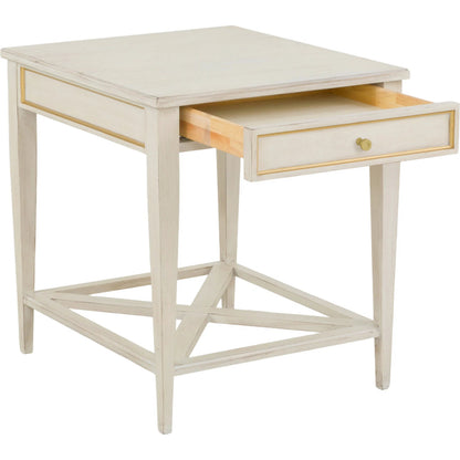 Matteo Linea Rectangular 1-Drawer End Table by Fairfield Chair. Made from beech solids, veneers in a unique style.