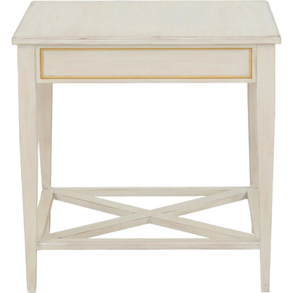 Matteo Linea Rectangular 1-Drawer End Table by Fairfield Chair. Made from beech solids, veneers in a unique style.