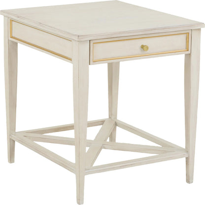 Matteo Linea Rectangular 1-Drawer End Table by Fairfield Chair. Made from beech solids, veneers in a unique style.