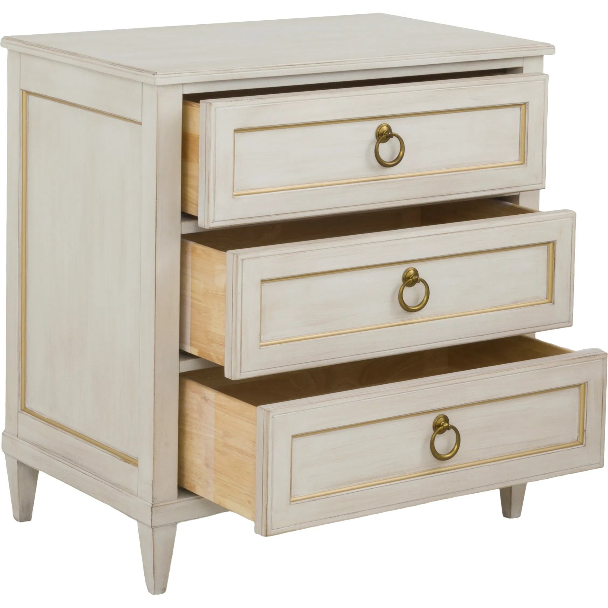 Matteo Palazzo 3-Drawer Nightstand by Fairfield Chair. Made from beech solids, veneers in a unique style.