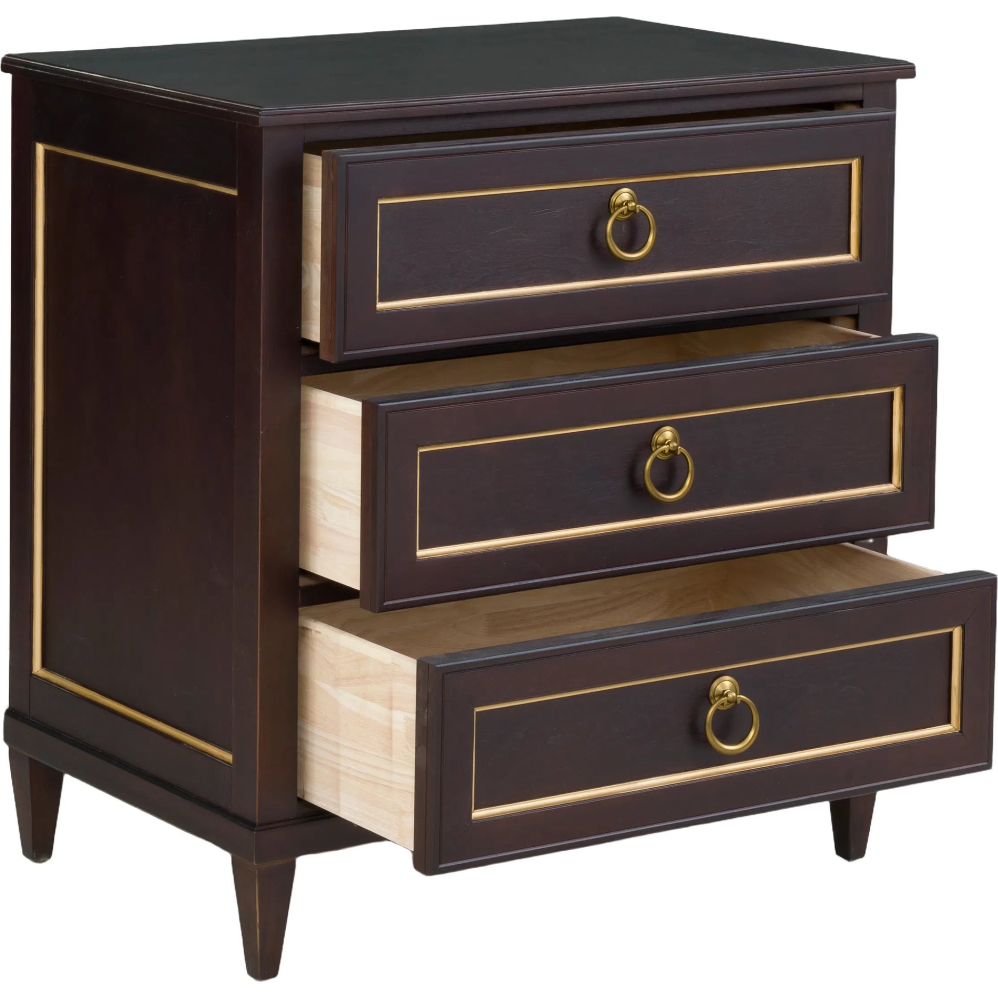 Matteo Palazzo 3-Drawer Nightstand by Fairfield Chair. Made from beech solids, veneers in a unique style.