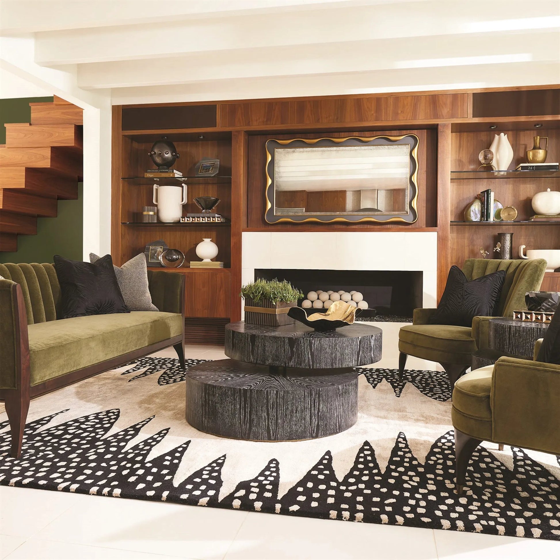 Channel Back Sofa by Global Views. Made from solid walnut, fabric, wood, 100% cotton, double rub: 50,000 in a modern style.