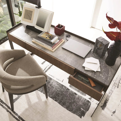 Element Desk by Global Views in grey and marble. Made from unique in a modern style.