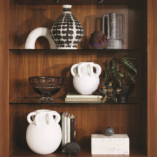 Amphora Loop Vase by Global Views in white. Made from unique in a modern style.