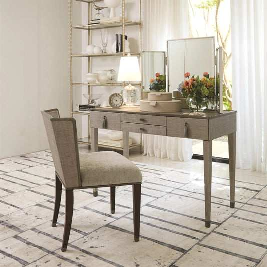 Argento Vanity Desk by Global Views in pewter. Made from acacia, beech, mdf, poplar in a transitional style.
