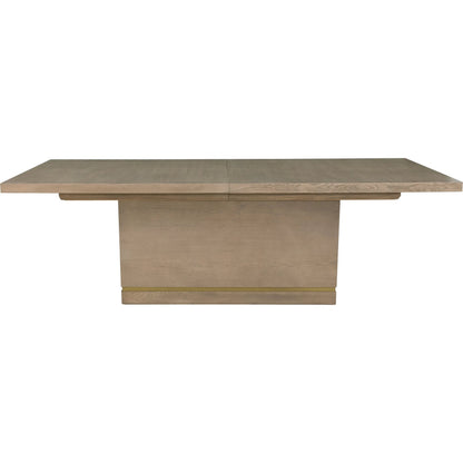 Everett Dining Table by Fairfield Chair in brown and biscotti. Made from red oak solids, veneers in a unique style.