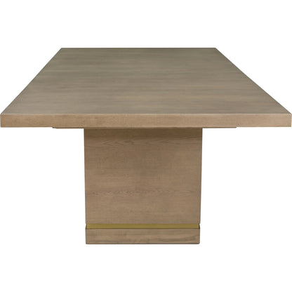 Everett Dining Table by Fairfield Chair in brown and biscotti. Made from red oak solids, veneers in a unique style.