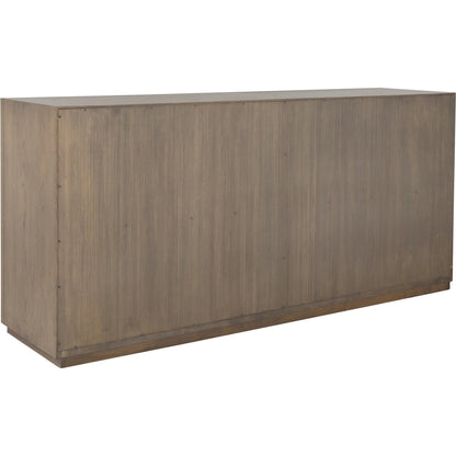 Everett Credenza by Fairfield Chair in brown and biscotti. Made from red oak in a unique style.