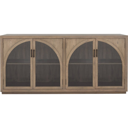 Everett Credenza by Fairfield Chair in brown and biscotti. Made from red oak in a unique style.