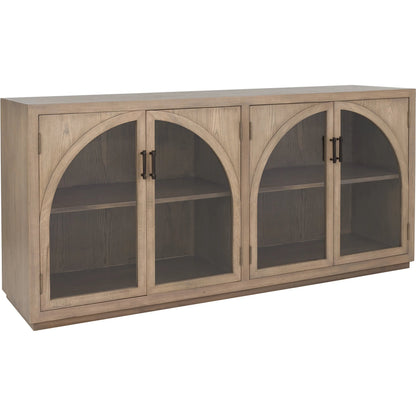 Everett Credenza by Fairfield Chair in brown and biscotti. Made from red oak in a unique style.