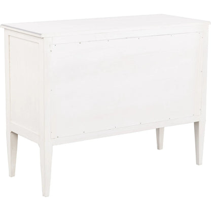 Camille Chest by Fairfield Chair in white. Made from walnut solids, veneers in a unique style.