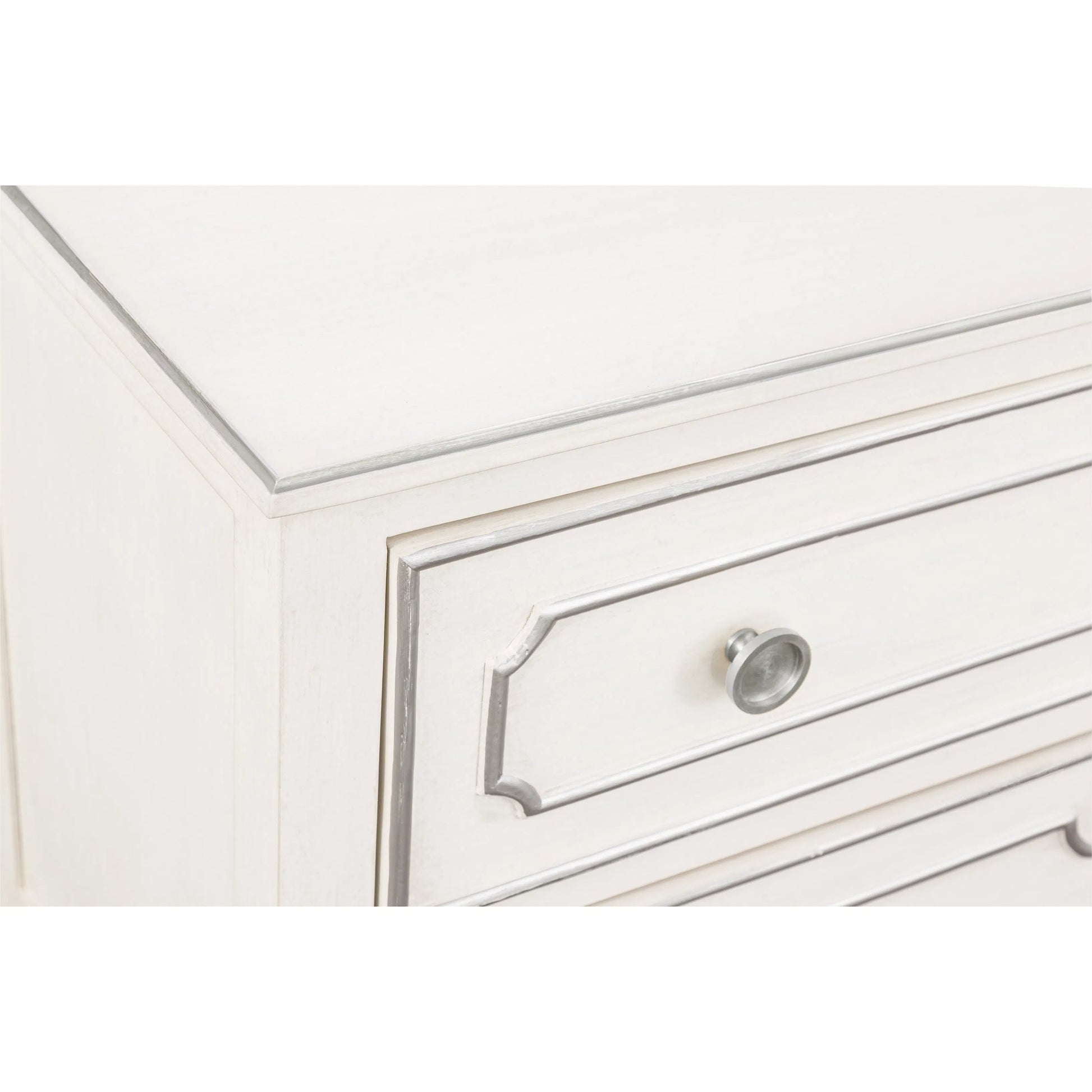Camille Chest by Fairfield Chair in white. Made from walnut solids, veneers in a unique style.