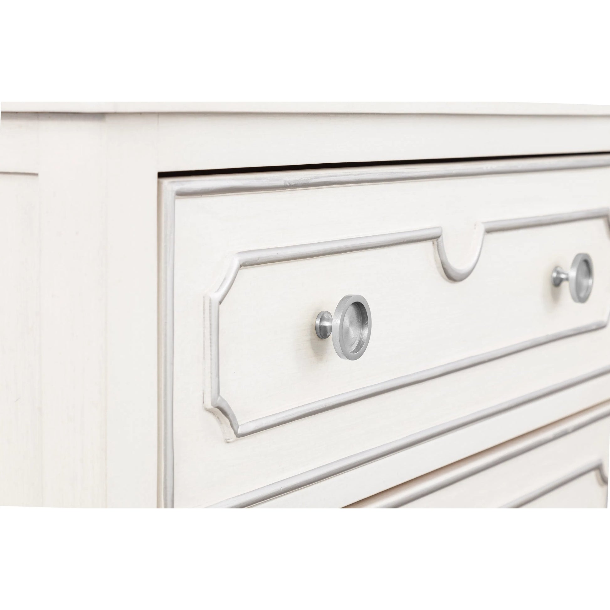 Camille Chest by Fairfield Chair in white. Made from walnut solids, veneers in a unique style.