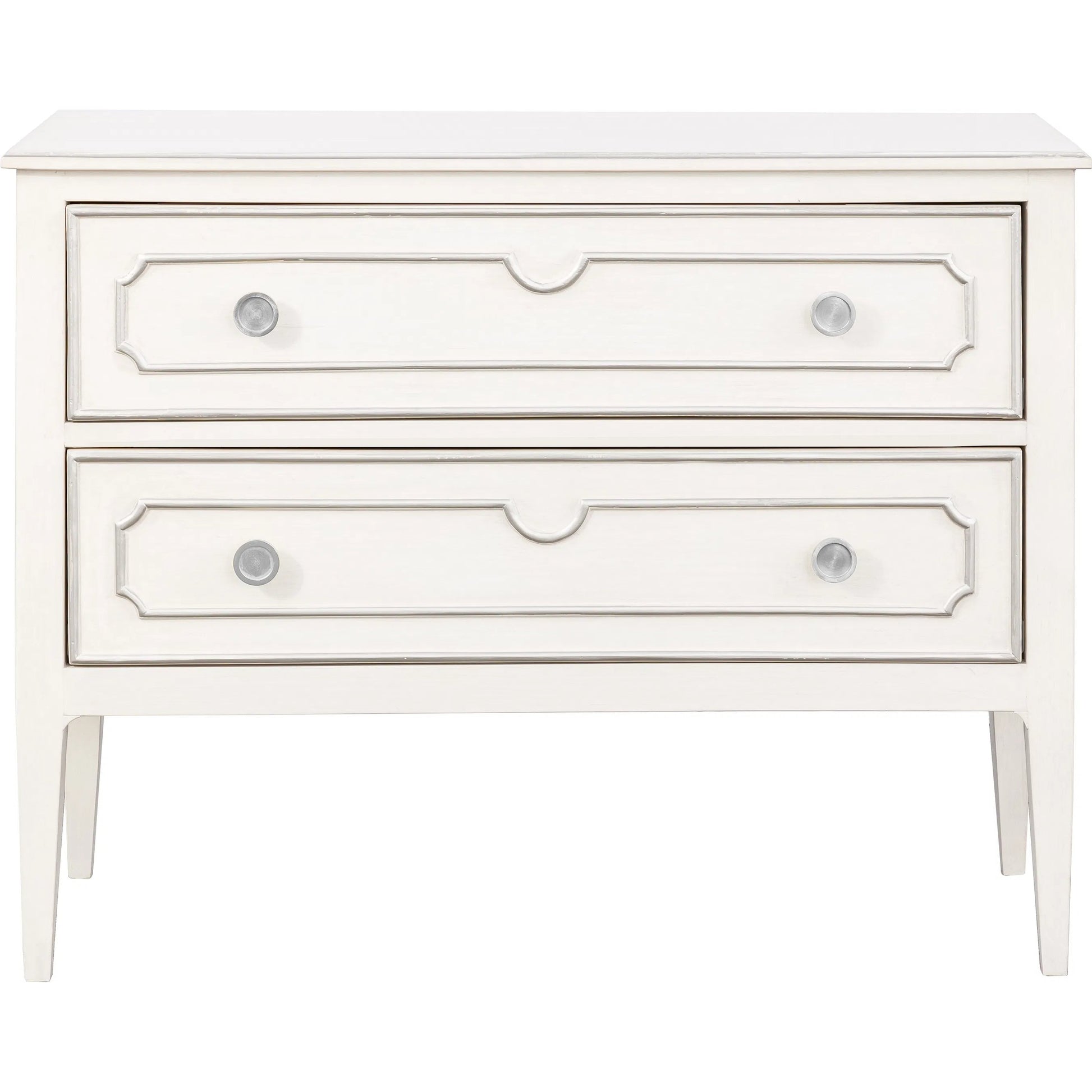Camille Chest by Fairfield Chair in white. Made from walnut solids, veneers in a unique style.