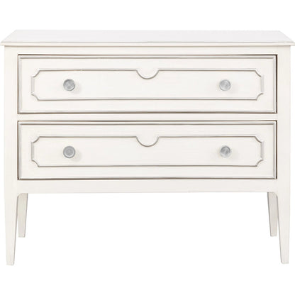 Camille Chest by Fairfield Chair in white. Made from walnut solids, veneers in a unique style.