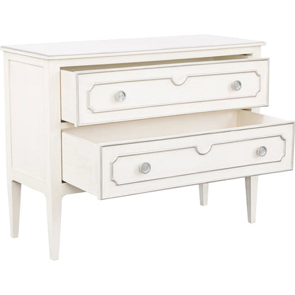 Camille Chest by Fairfield Chair in white. Made from walnut solids, veneers in a unique style.