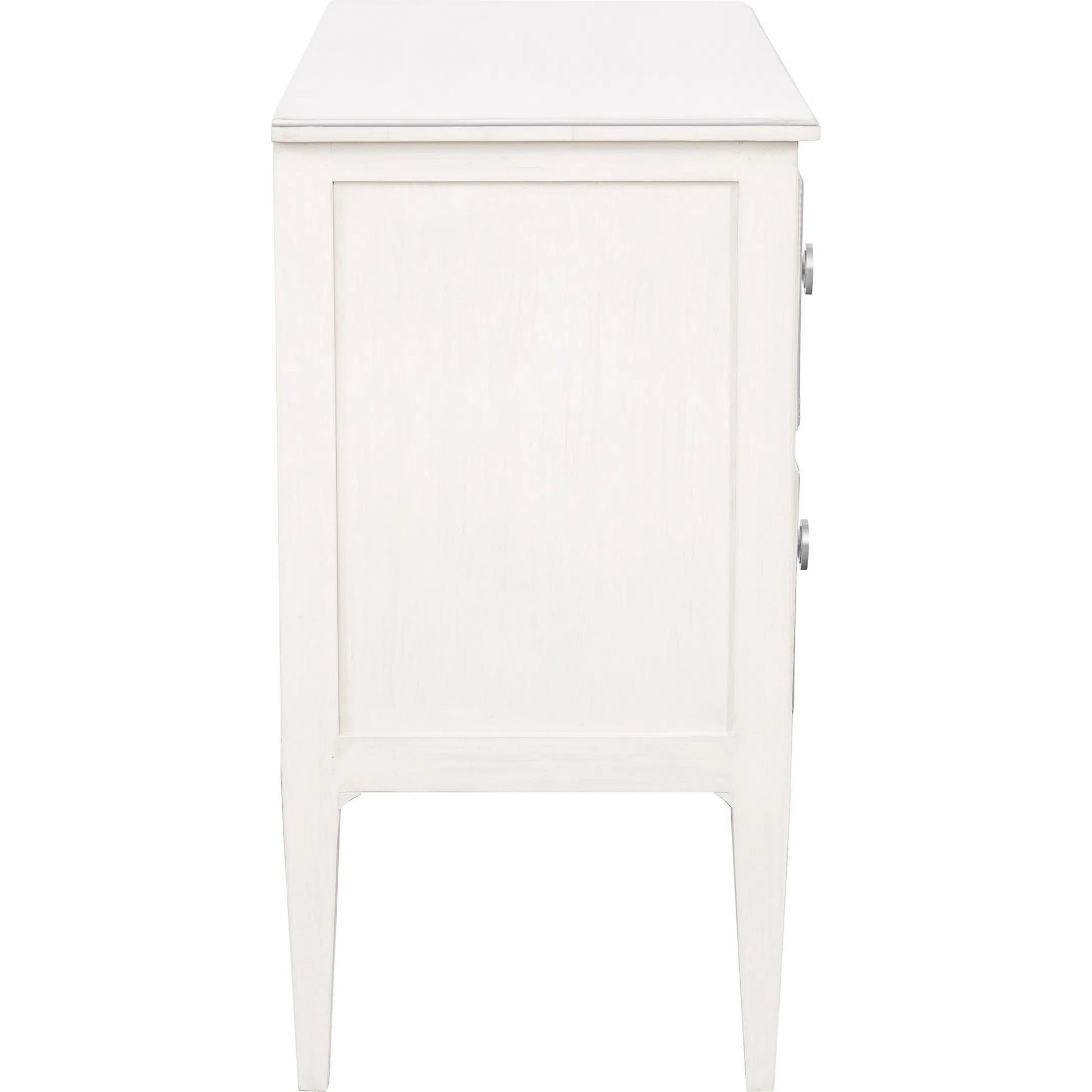 Camille Chest by Fairfield Chair in white. Made from walnut solids, veneers in a unique style.