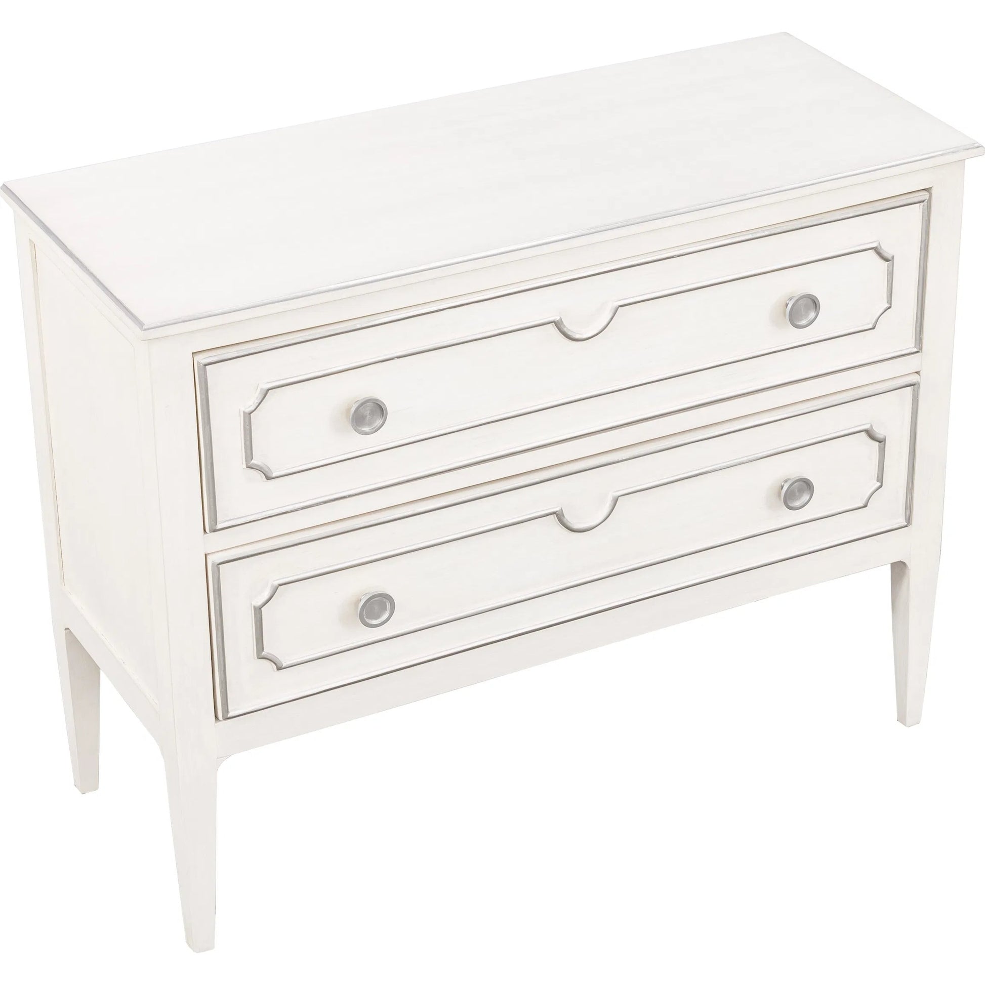 Camille Chest by Fairfield Chair in white. Made from walnut solids, veneers in a unique style.