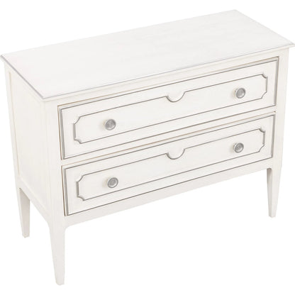 Camille Chest by Fairfield Chair in white. Made from walnut solids, veneers in a unique style.