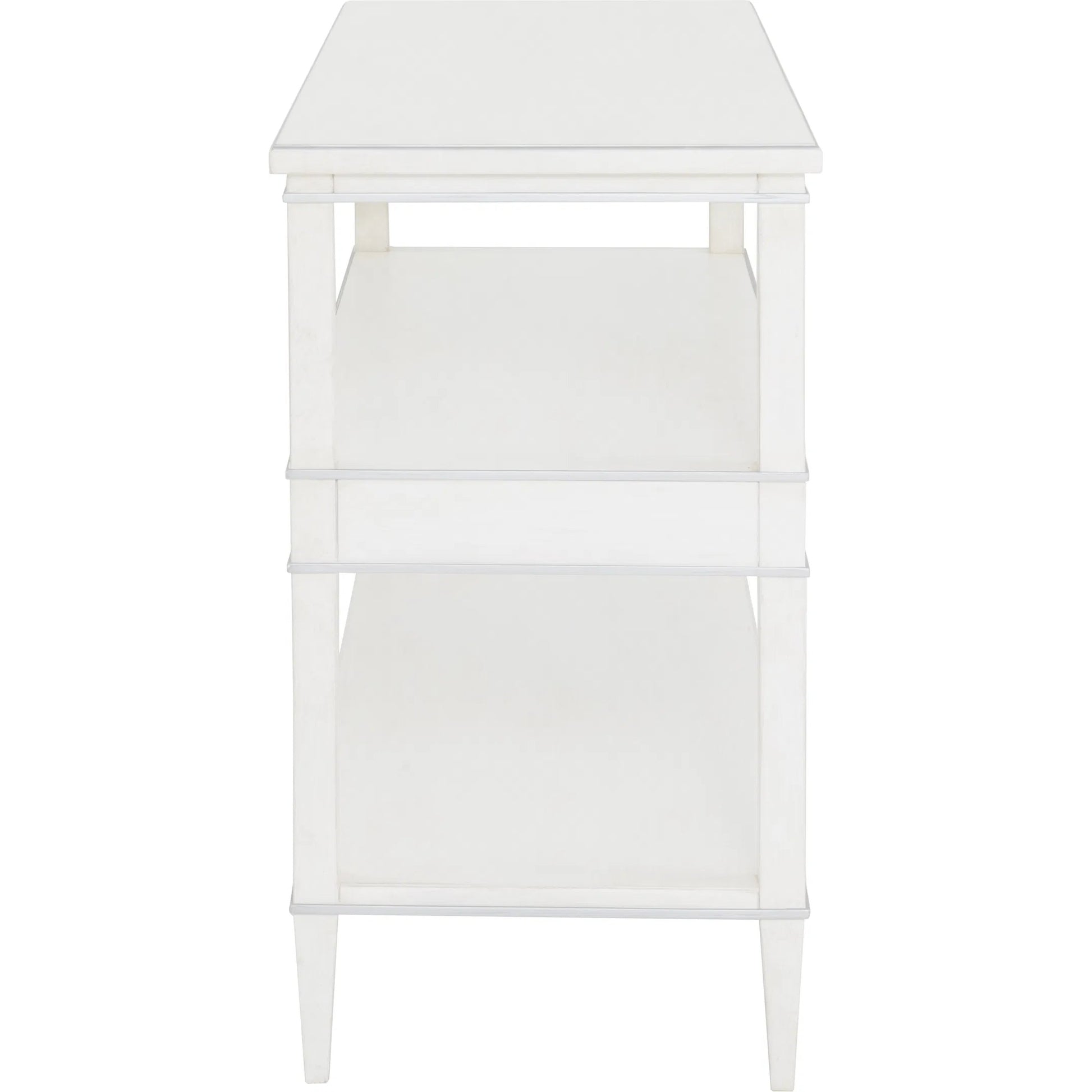 Camille Console Table by Fairfield Chair in white. Made from rubberwood solids in a unique style.