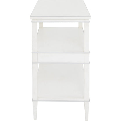 Camille Console Table by Fairfield Chair in white. Made from rubberwood solids in a unique style.