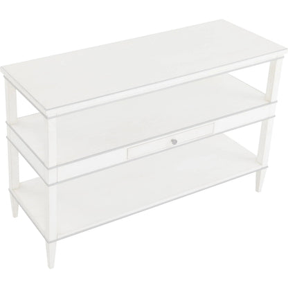 Camille Console Table by Fairfield Chair in white. Made from rubberwood solids in a unique style.