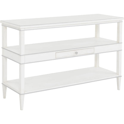 Camille Console Table by Fairfield Chair in white. Made from rubberwood solids in a unique style.