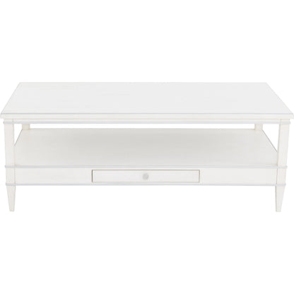 Camille Cocktail Table by Fairfield Chair in white. Made from rubberwood solids in a unique style.