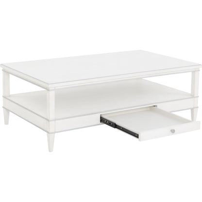 Camille Cocktail Table by Fairfield Chair in white. Made from rubberwood solids in a unique style.