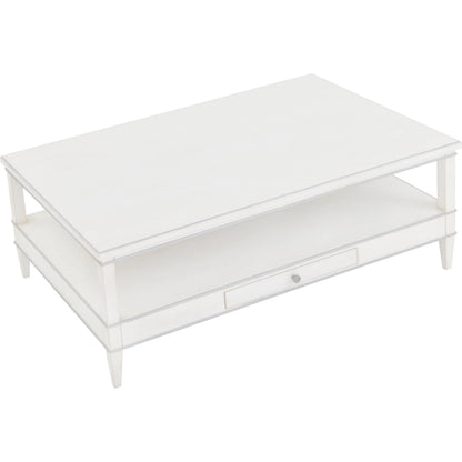 Camille Cocktail Table by Fairfield Chair in white. Made from rubberwood solids in a unique style.