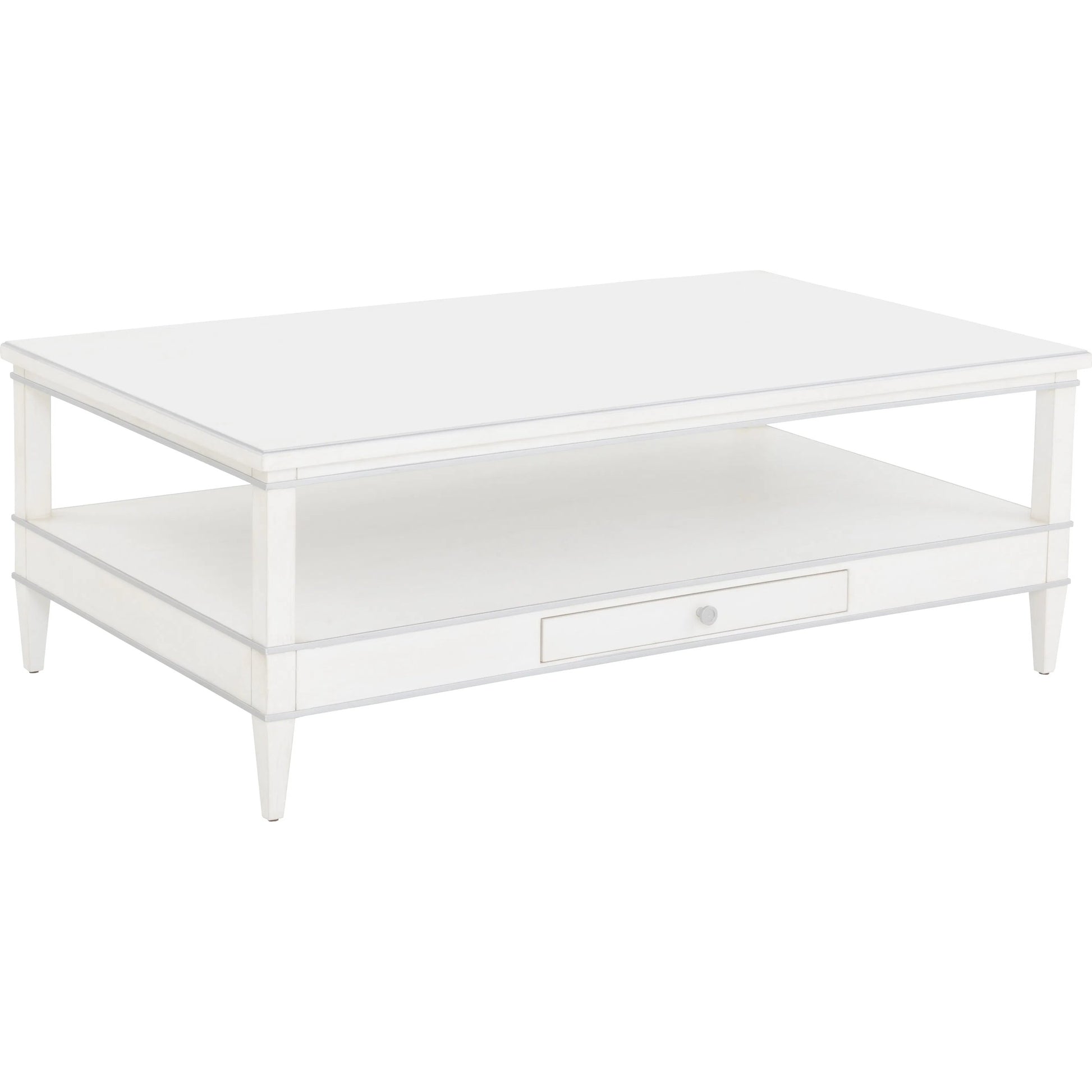 Camille Cocktail Table by Fairfield Chair in white. Made from rubberwood solids in a unique style.