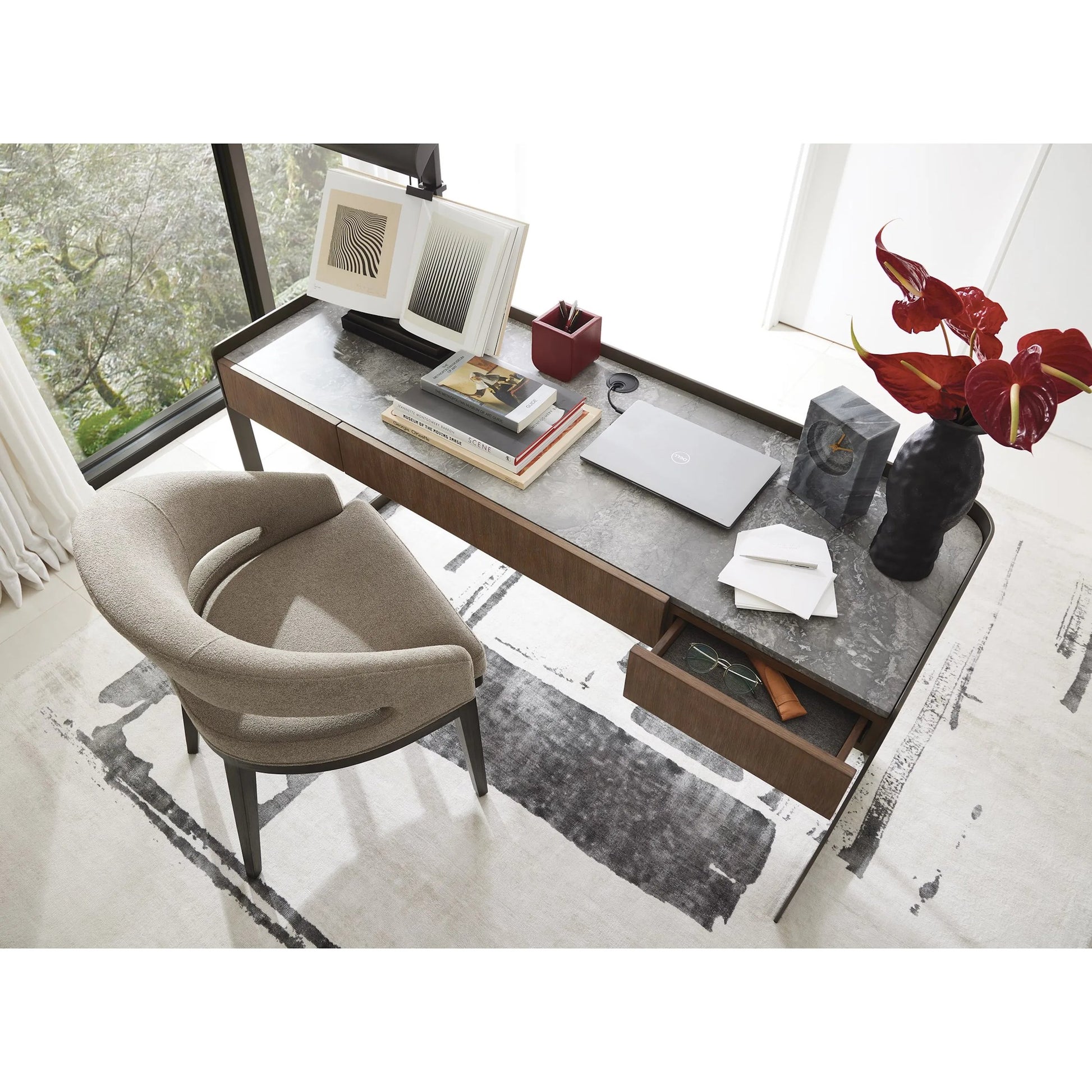 Element Desk by Global Views in grey and marble. Made from unique in a modern style.