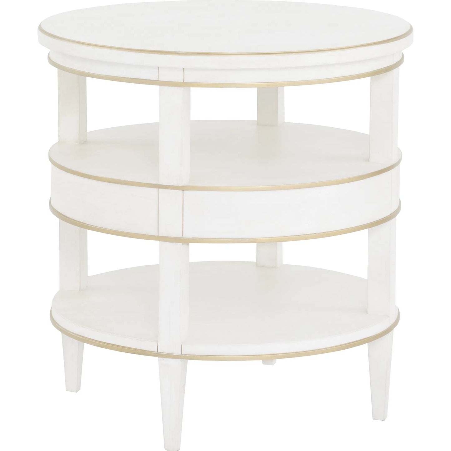 002 SI-2635770 | Additional Silo | Camile End Table by Fairfield Chair in white and linen. Made from rubberwood solids in a unique style.