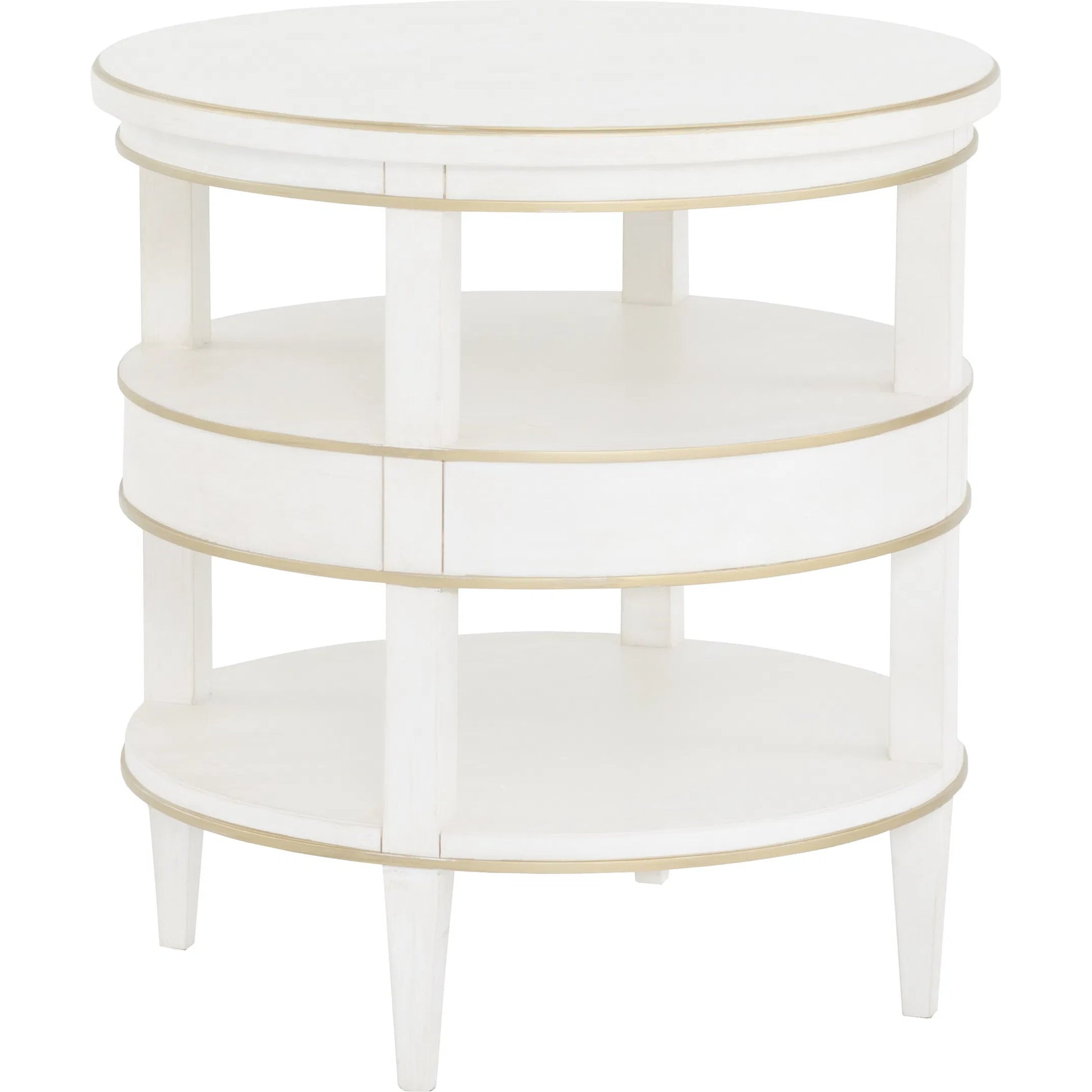 Camile End Table by Fairfield Chair in white and linen. Made from rubberwood solids in a unique style.