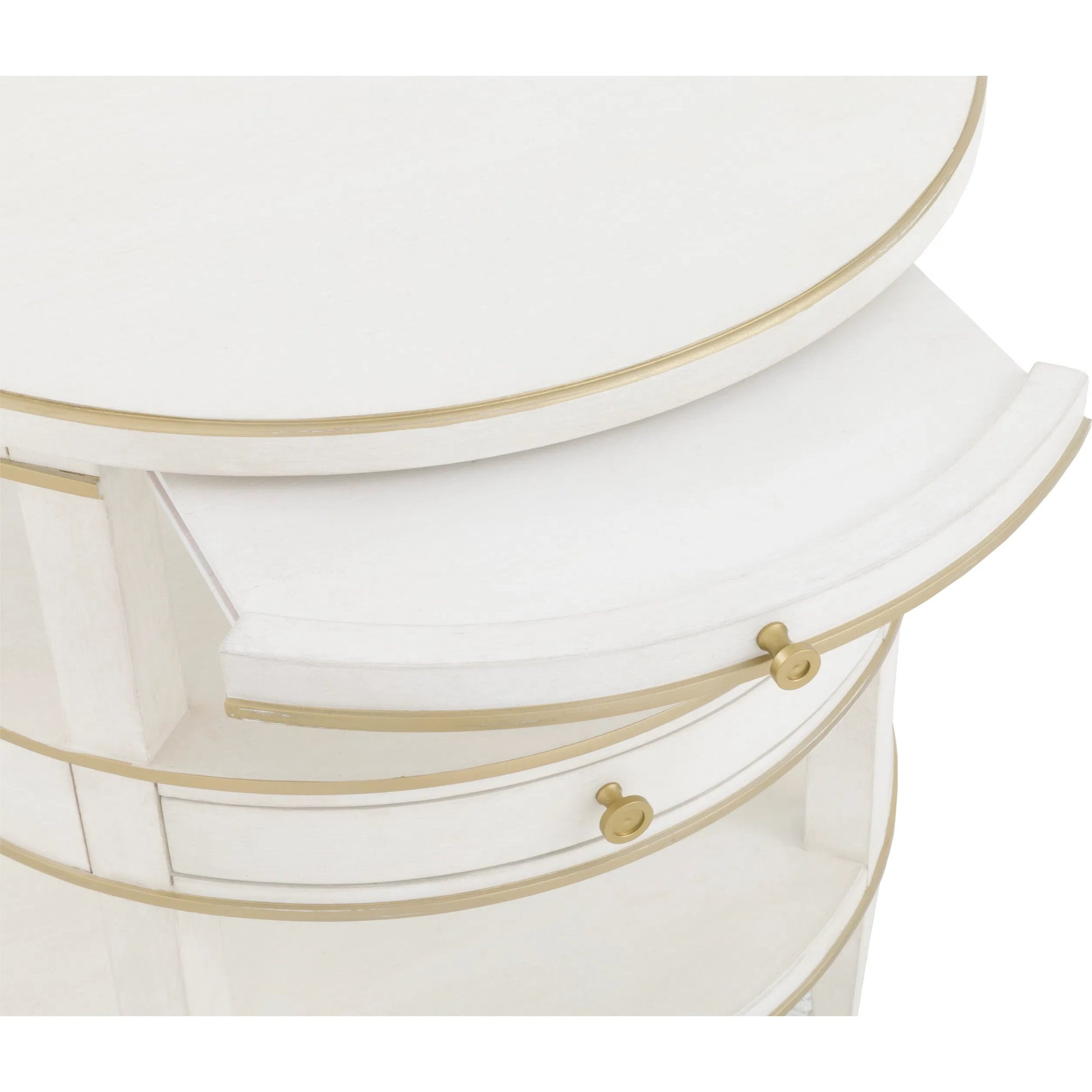 Camile End Table by Fairfield Chair in white and linen. Made from rubberwood solids in a unique style.