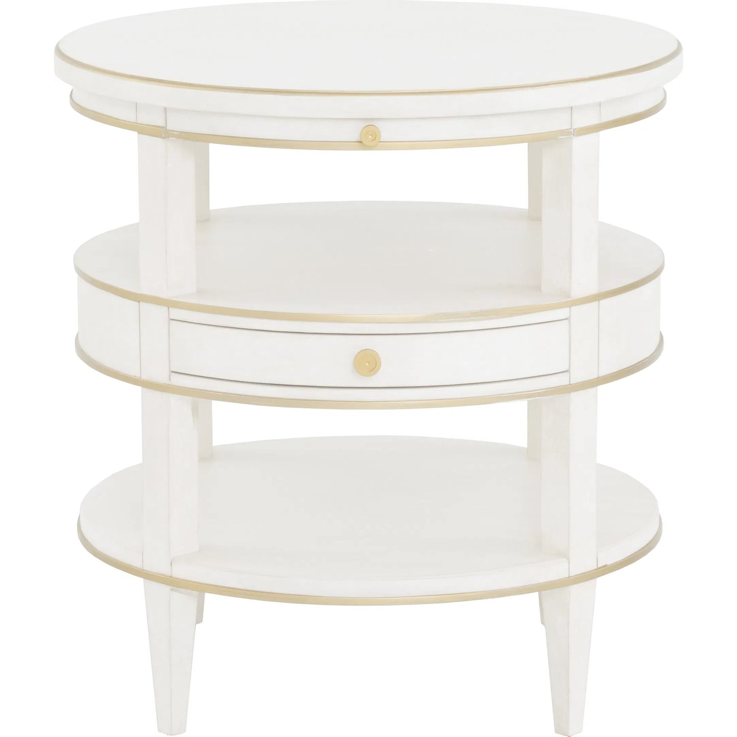 003 SI-2635770 | Additional Silo | Camile End Table by Fairfield Chair in white and linen. Made from rubberwood solids in a unique style.