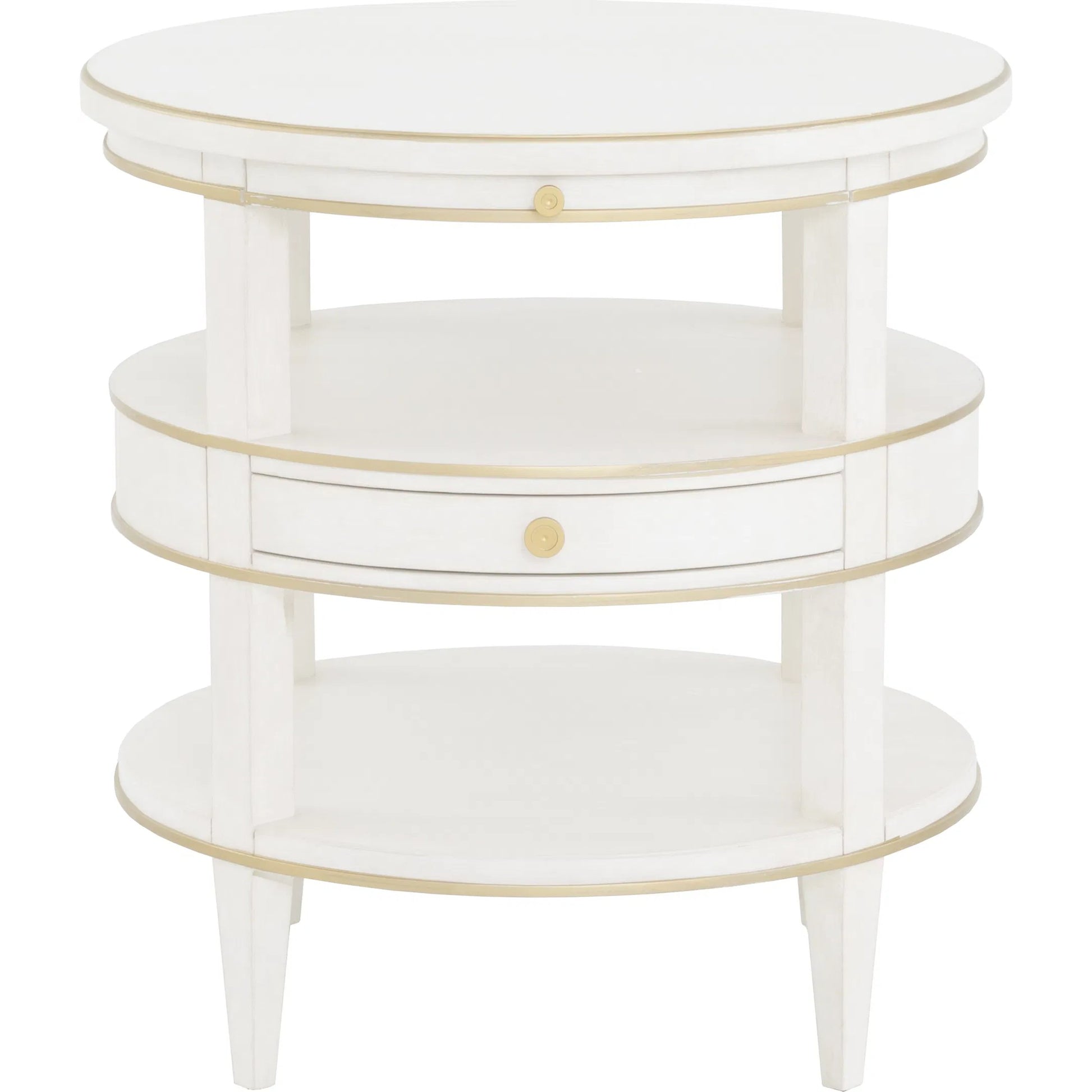Camile End Table by Fairfield Chair in white and linen. Made from rubberwood solids in a unique style.