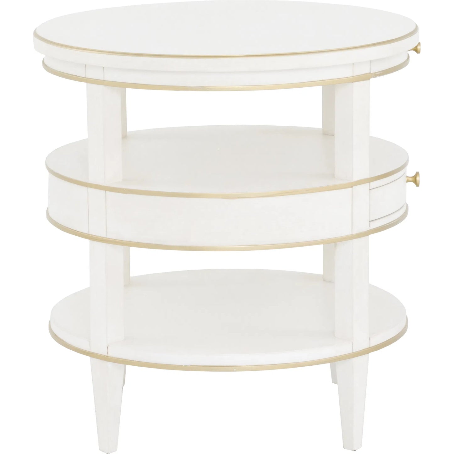 004 SI-2635770 | Additional Silo | Camile End Table by Fairfield Chair in white and linen. Made from rubberwood solids in a unique style.