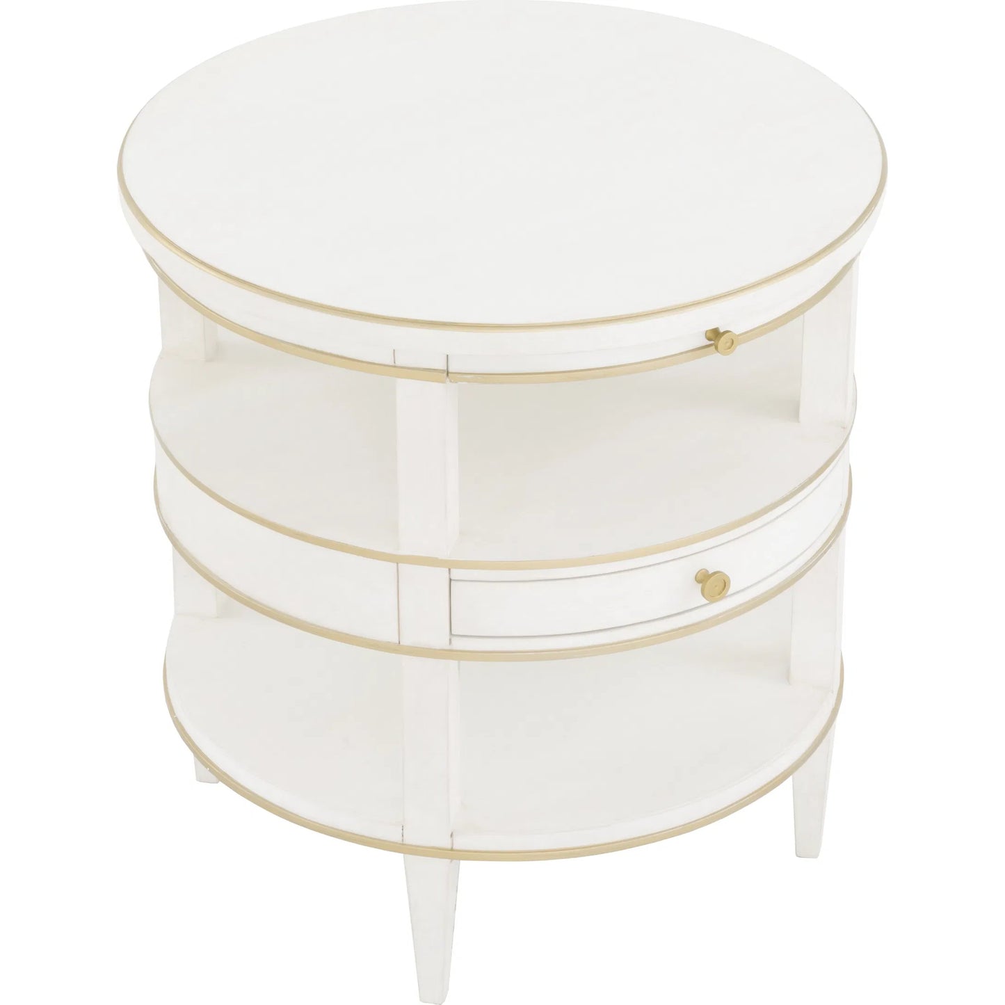 005 SI-2635770 | Additional Silo | Camile End Table by Fairfield Chair in white and linen. Made from rubberwood solids in a unique style.