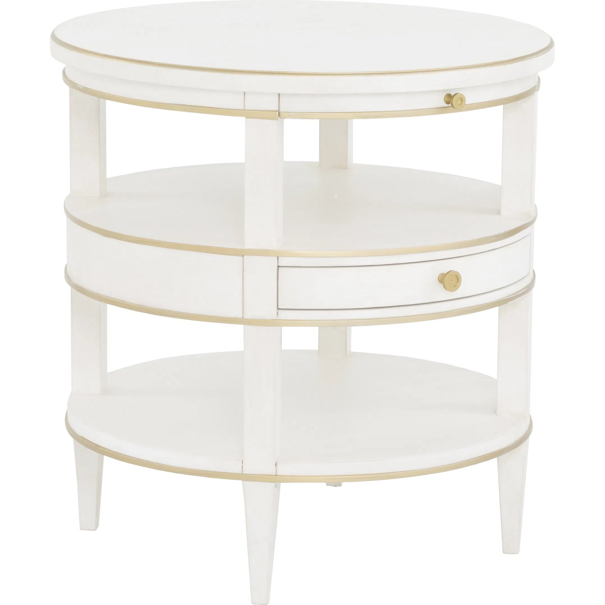 Camile End Table by Fairfield Chair in white and linen. Made from rubberwood solids in a unique style.