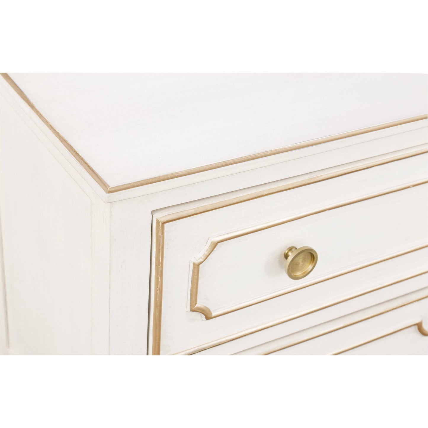 011 SI-2636020 | Closeup | Camille Chest by Fairfield Chair in white. Made from walnut solids, veneers in a unique style.