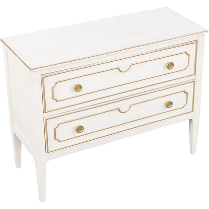 Camille Chest by Fairfield Chair in white. Made from walnut solids, veneers in a unique style.