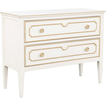 Camille Chest by Fairfield Chair in white. Made from walnut solids, veneers in a unique style.