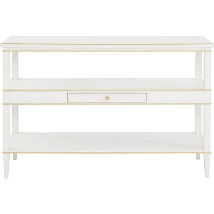 Camille Console Table by Fairfield Chair in white. Made from rubberwood solids in a unique style.